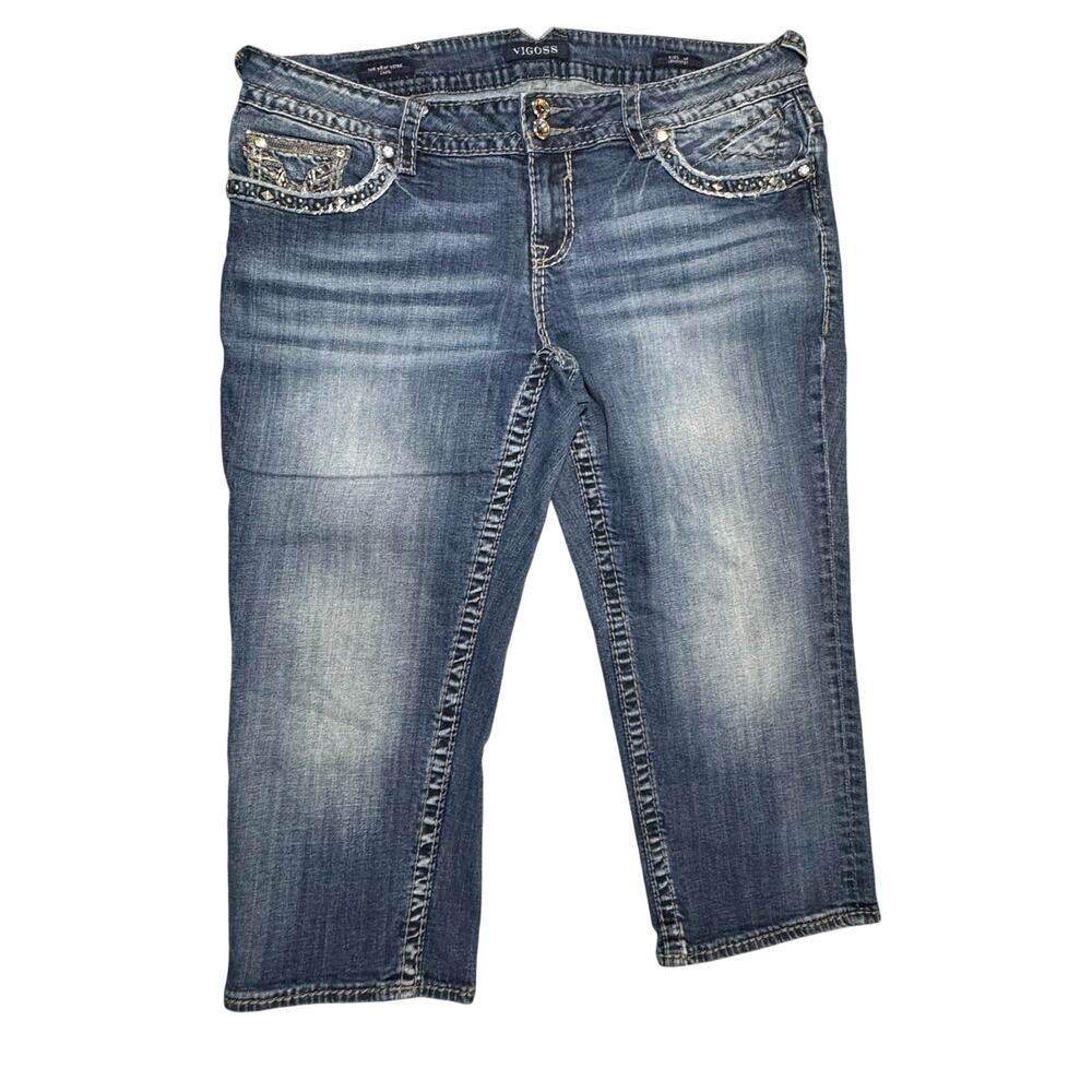 Vigoss The New York Capri Jeans Women’s Size 18 Rhinestone